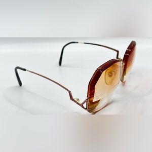 Vintage Marcolin 965 Bronze Oval Half-Rim Sunglasses Frames Only